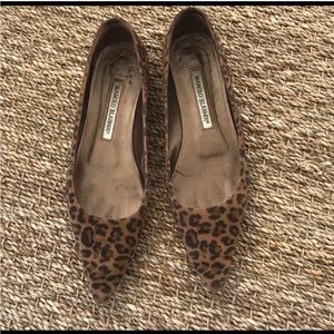Manolo Blahnik Pointed Toe Cheetah Print